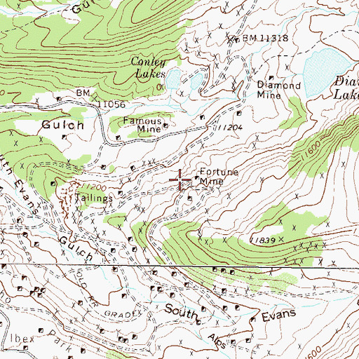 Topographic Map of Fortune Mine, CO