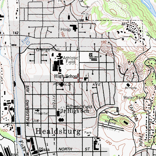 Topographic Map of Trinity Baptist Church, CA