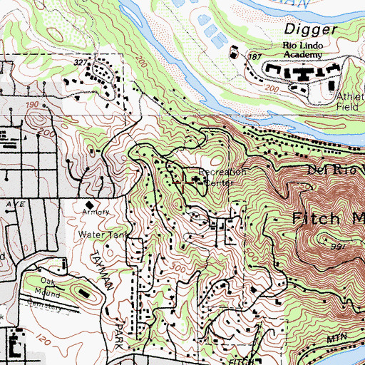 Topographic Map of Villag Chanticleer Conference Center, CA