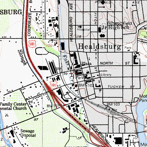 Topographic Map of Willow Creek Plaza Shopping Center, CA