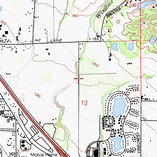 Topographic Map of Windsor Middle School, CA