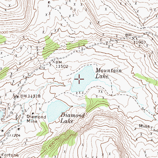 Topographic Map of Mountain Lake, CO