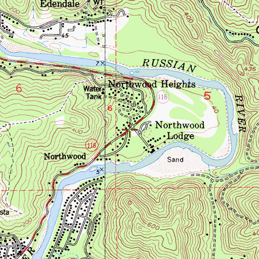 Topographic Map of Monte Rio Post Office, CA