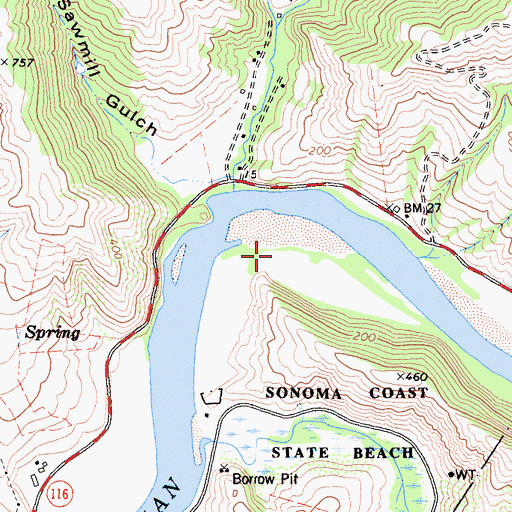 Topographic Map of Willow Creek Environmental Campground, CA