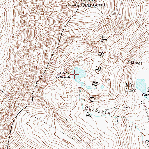 Topographic Map of Lake Emma, CO