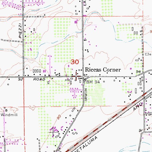 Topographic Map of Carillo Post Office (historical), CA