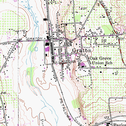 Topographic Map of Church of Christ, CA