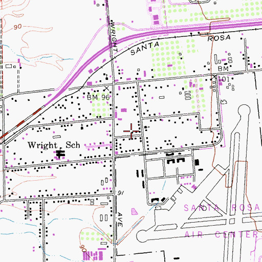 Topographic Map of Church of Christ, CA