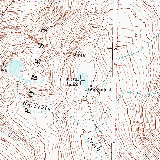 Topographic Map of Kite Lake, CO