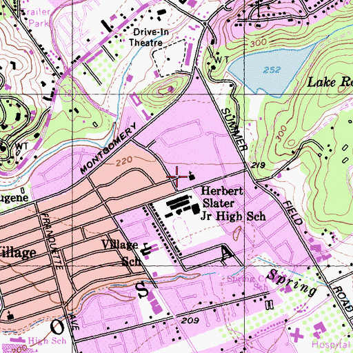 Topographic Map of Community Baptist Church, CA
