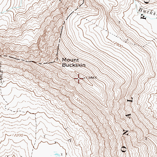 Topographic Map of Mount Buckskin, CO