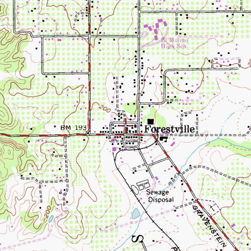Topographic Map of Forestville Christian Fellowship Baptist Church, CA
