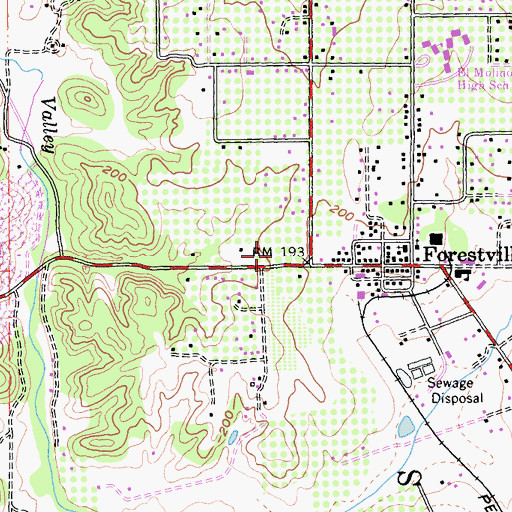 Topographic Map of Forestville Post Office, CA