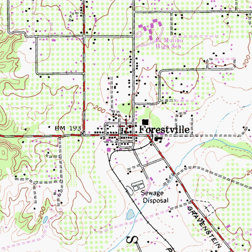Topographic Map of Forestville United Methodist Church, CA