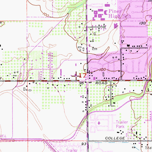 Topographic Map of Fulton Marketplace Shopping Center, CA