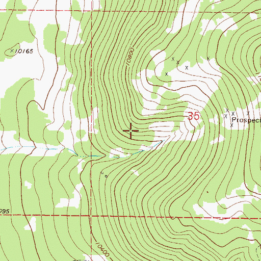 Topographic Map of Loveland Mountain, CO