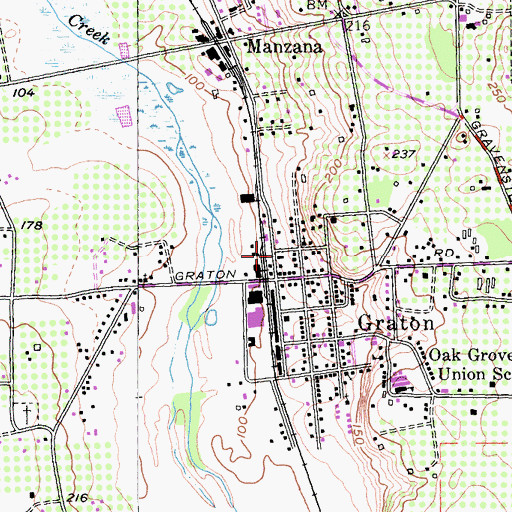 Topographic Map of Graton Post Office, CA
