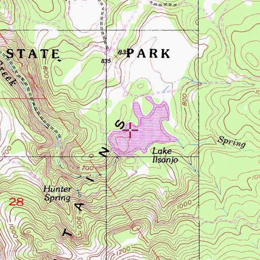 Topographic Map of Lake Ilsanjo, CA