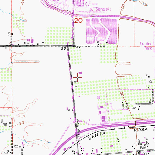 Topographic Map of Live Oak Park, CA