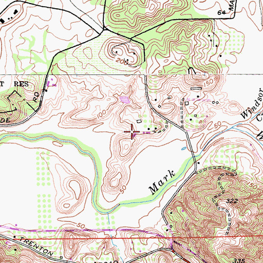 Topographic Map of Mark West Vineyards, CA