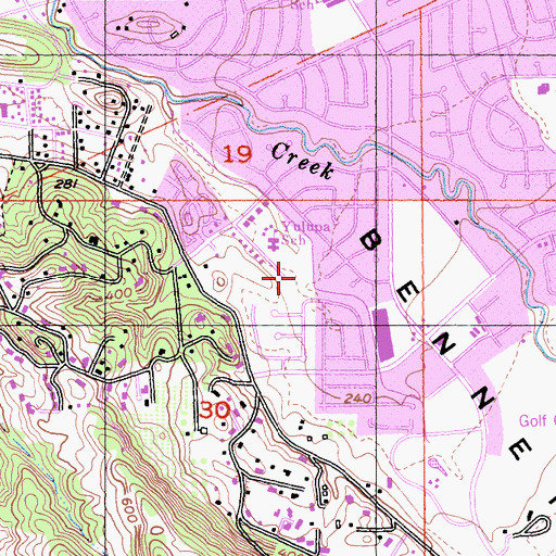 Topographic Map of Mesquite Park, CA