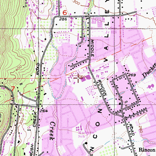 Topographic Map of Montecito Shopping Center, CA