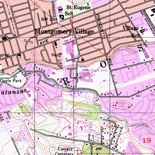Topographic Map of Montgomery High School, CA