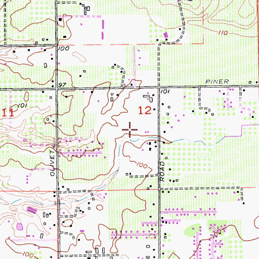 Topographic Map of Olivet Elementary School, CA