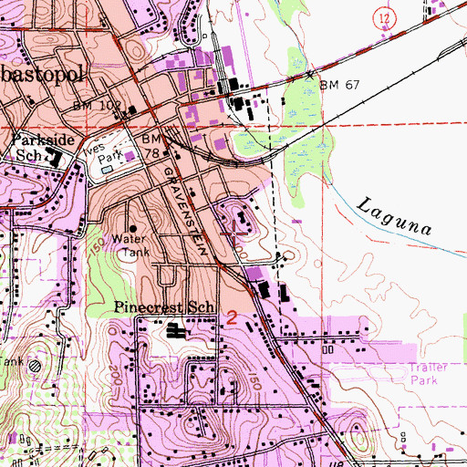 Topographic Map of Sonoma West Medical Center, CA
