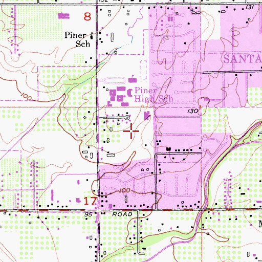 Topographic Map of Peterson Park, CA