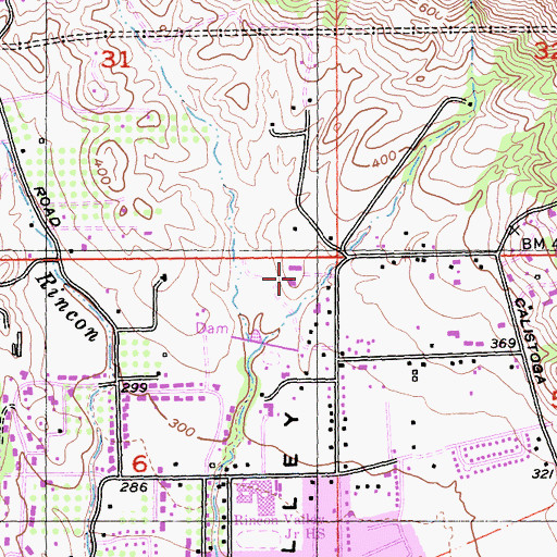 Topographic Map of Rincon Valley Little League Park, CA