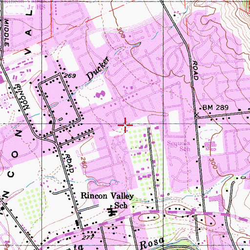 Topographic Map of Tanglewood Park, CA
