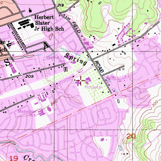 Topographic Map of Sutter Warrack Hospital, CA