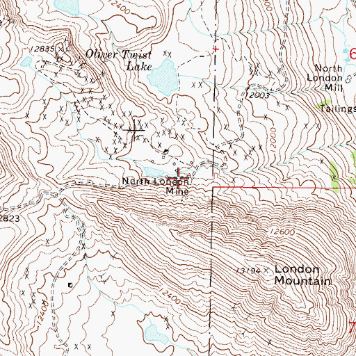 Topographic Map of North London Mine, CO