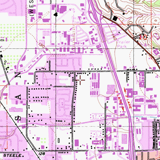 Topographic Map of Bicentennial Park, CA