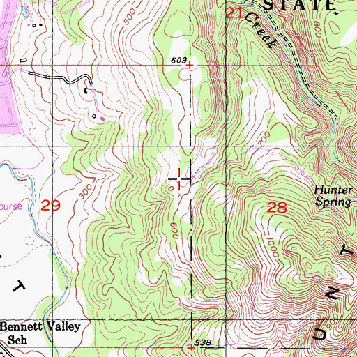 Topographic Map of Canyon Trail, CA