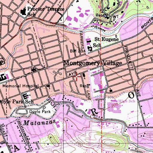 Topographic Map of Church of Christ, CA