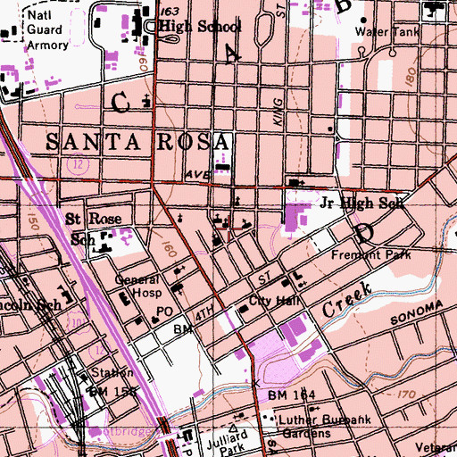 Topographic Map of The Church of Jesus Christ of Latter Day Saints, CA