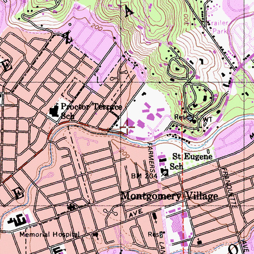 Topographic Map of Flamingo One Stop Shopping Center, CA