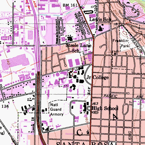 Topographic Map of Geary Hall, CA