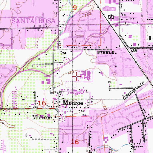 Topographic Map of Hilliard Comstock Middle School, CA