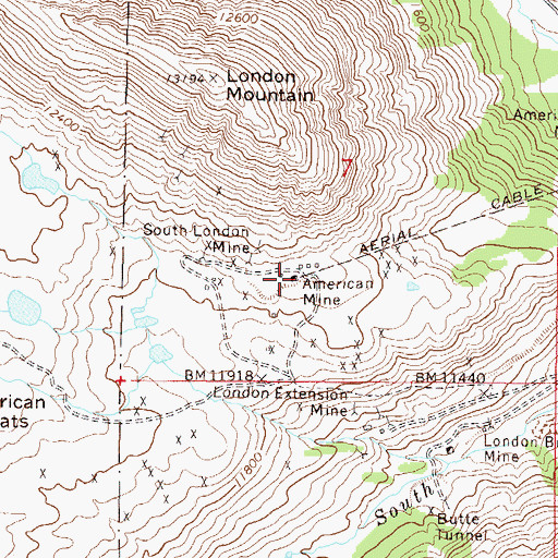 Topographic Map of American Mine, CO