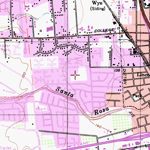 Topographic Map of Jacobs Park, CA