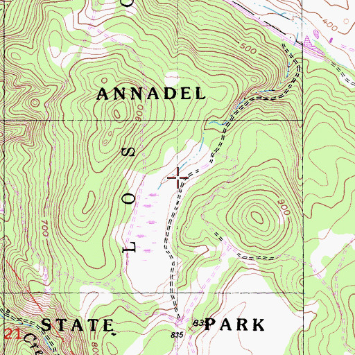 Topographic Map of North Burma Trail, CA