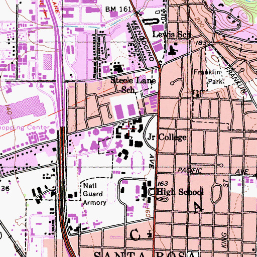 Topographic Map of Pioneer Hall, CA