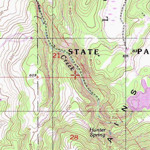Topographic Map of Spring Creek Trail, CA