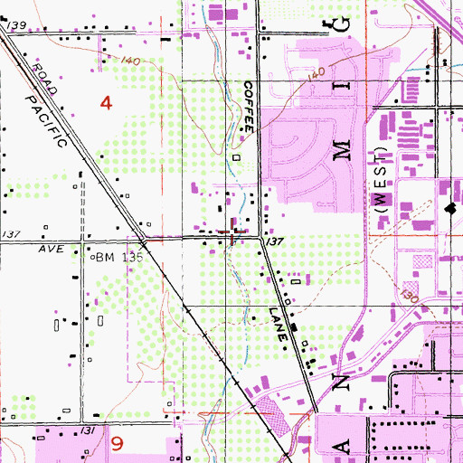 Topographic Map of Coffey Park, CA