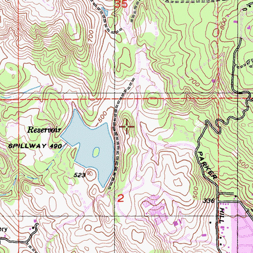 Topographic Map of Fountain Grove Golf and Country Club, CA