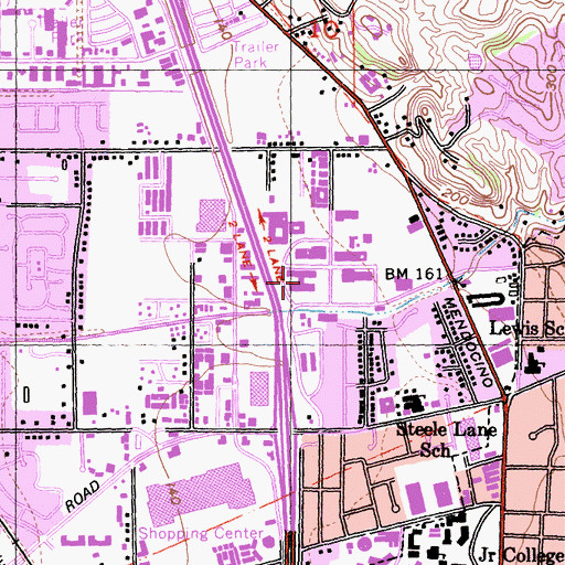 Topographic Map of Sonoma County Law Library, CA