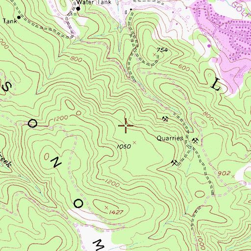 Topographic Map of Basalt Trail, CA